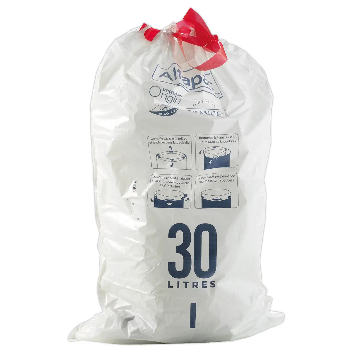 15 sacs poubelle - Liens élastiques - 30L - ALFAPAC
