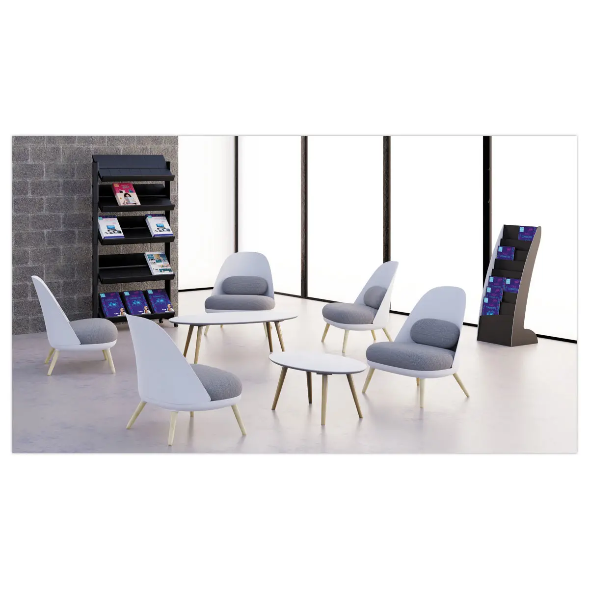 Fauteuil COCOON Blanc / Gris photo du produit