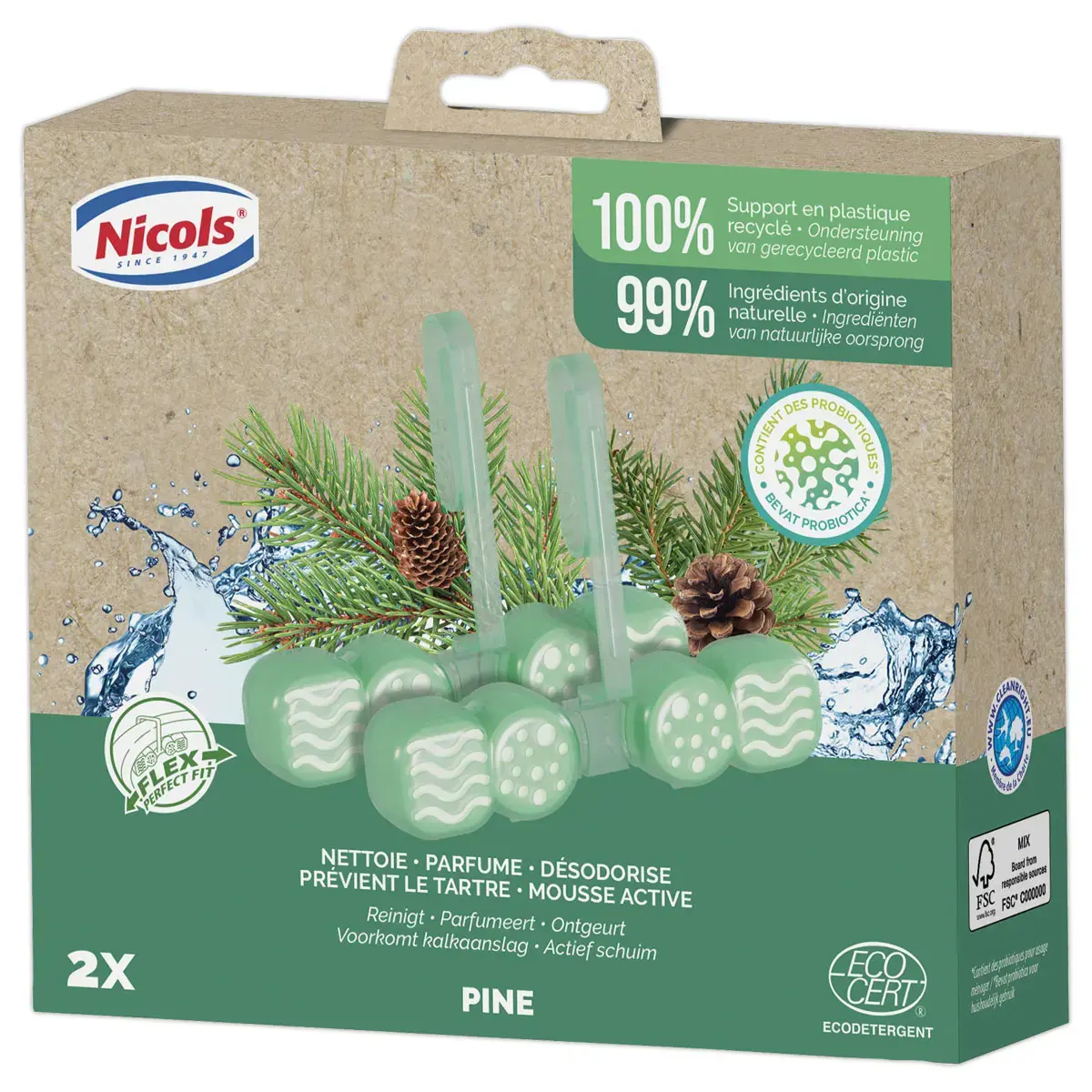 2 Bloc WC ECOCERT Parfum menthe et eucalyptus photo du produit