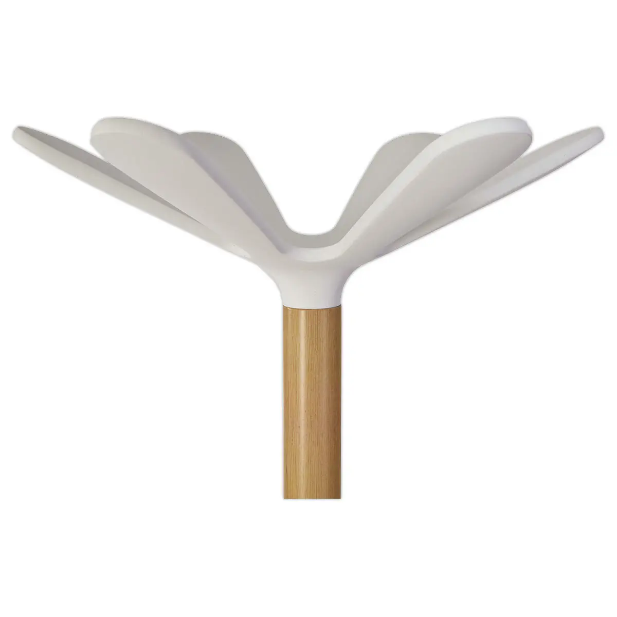 Porte-manteau - 10 pat&egrave;res + porte-parapluie - Bois et m&eacute;tal blanc - ALBA photo du produit