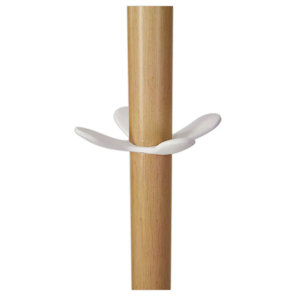 Porte-manteau - 10 pat&egrave;res + porte-parapluie - Bois et m&eacute;tal blanc - ALBA photo du produit