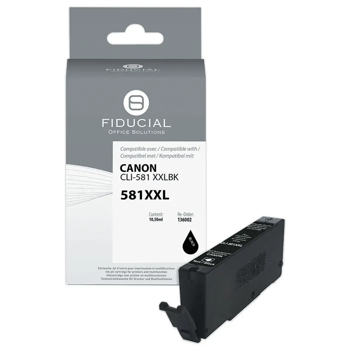 Cartouche équivalent Canon CLI-581XXL - Noir - Fiducial photo du produit
