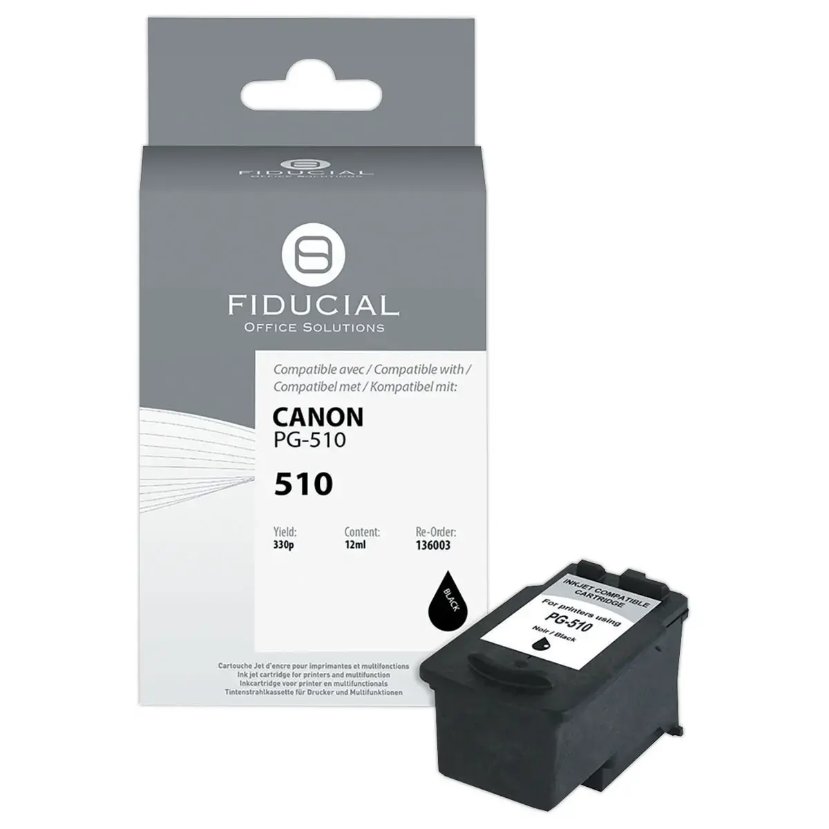 Cartouche d'encre remanufacturée éq. Canon PG-510 - Noir photo du produit