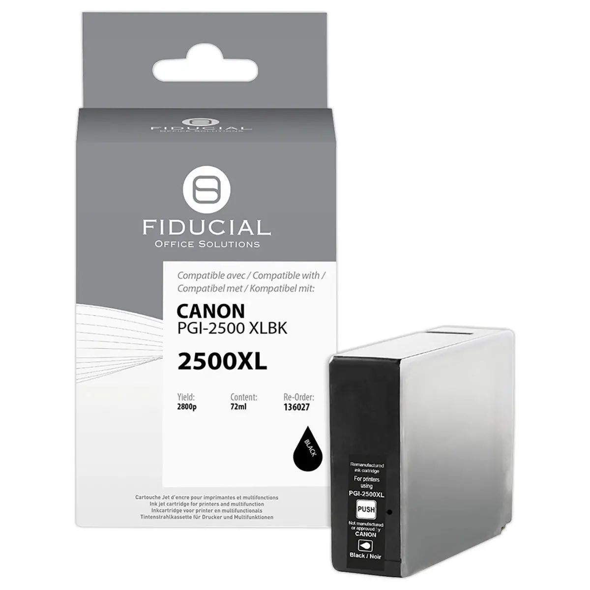 Cartouche Canon PGI-2500XL noire compatible FIDUCIAL - Compatibles