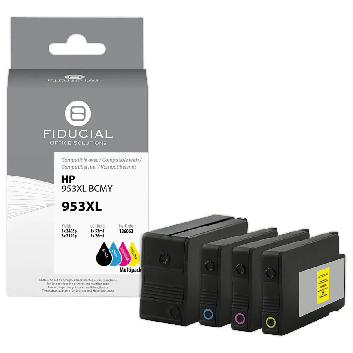 4 Cartouches remanufactur&eacute;es eq. HP 953XL - Haute capacit&eacute; photo du produit
