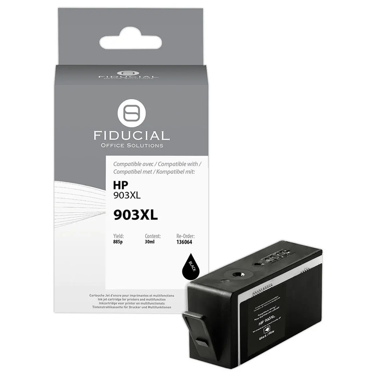 Cartouche d'encre remanufacturée éq. HP 903XL - Haute capacité - Noir photo du produit