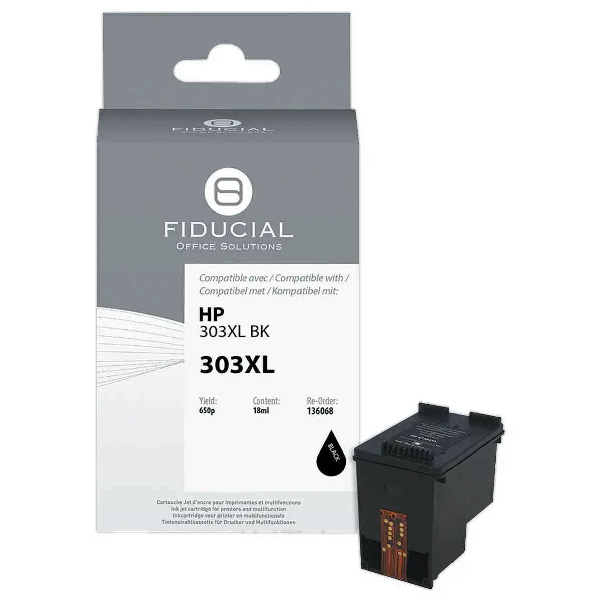 Cartouche d'encre remanufacturée éq. HP 303XL - Haute capacité - Noir photo du produit