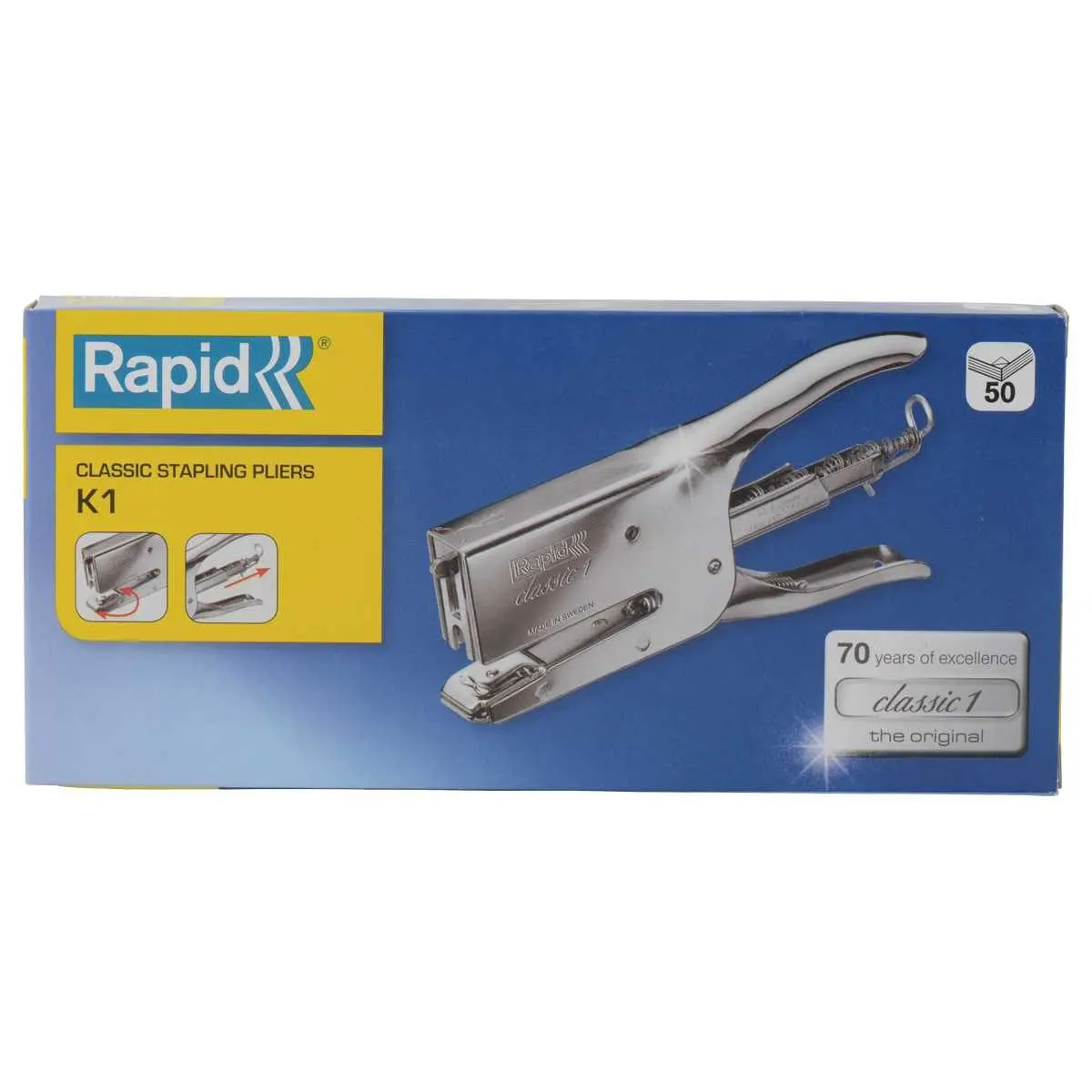 Pince agrafeuse Rapid Classic K1 - Chromé - RAPID photo du produit