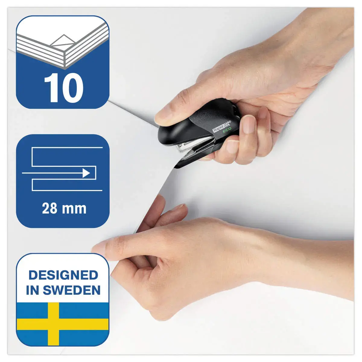 Agrafeuse Eco Mini 24-26/6 - Noir - RAPID photo du produit