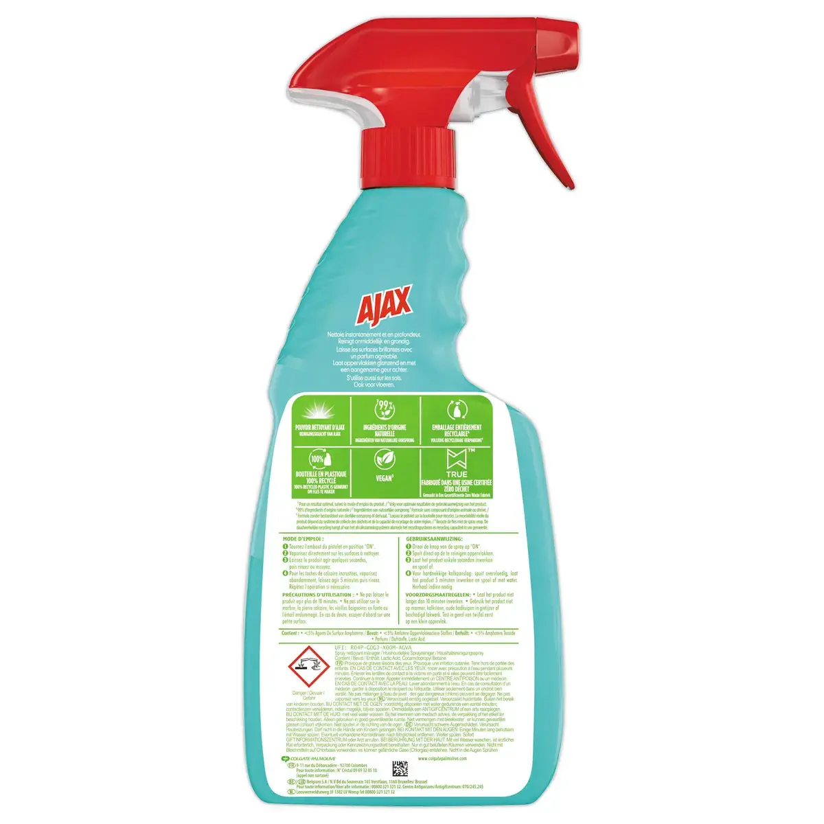 Vaporisateur Ajax v&eacute;g&eacute;tal salle de bains 500ml photo du produit