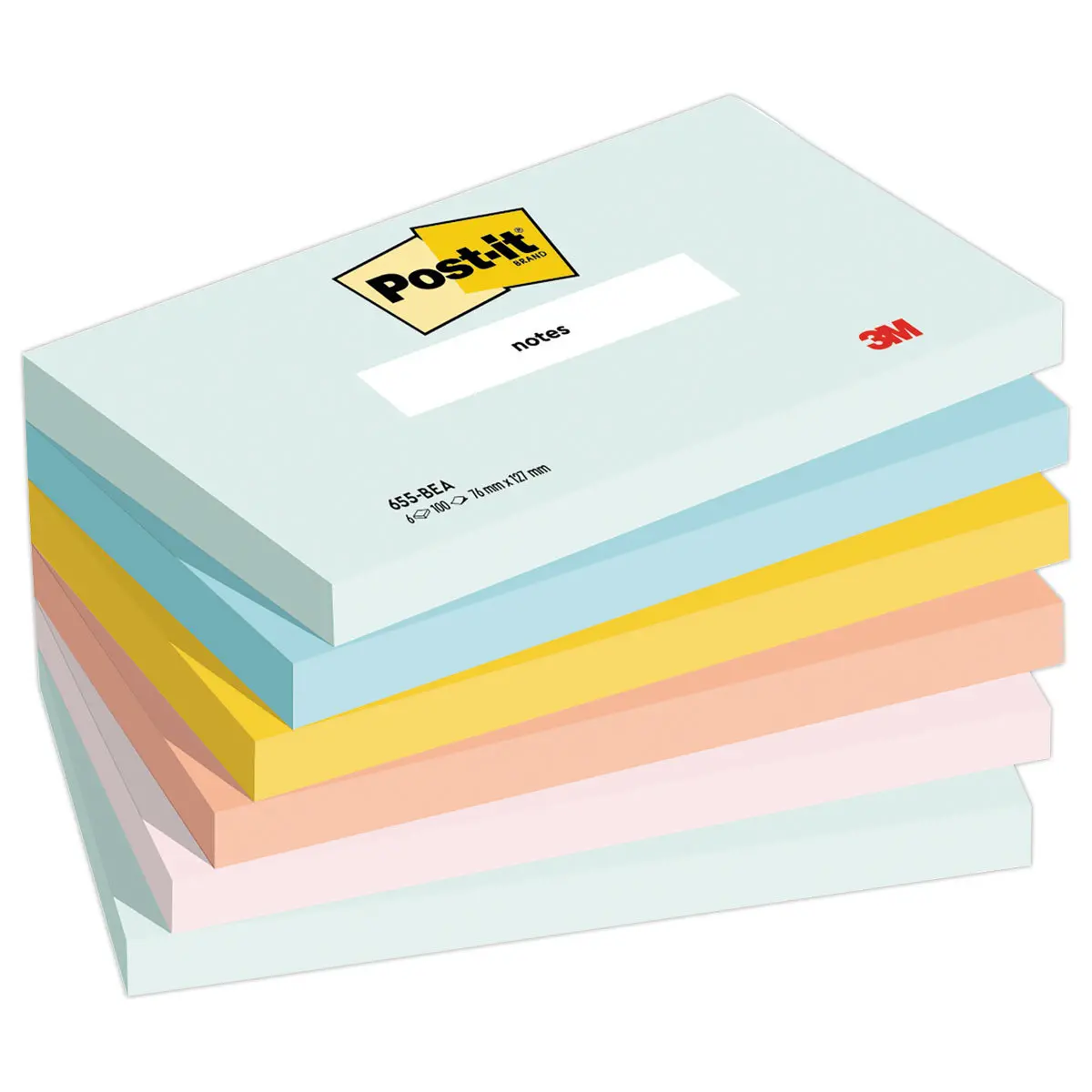 6 Notes Beachside 76 x 127 mm - 100 feuilles - POST IT photo du produit