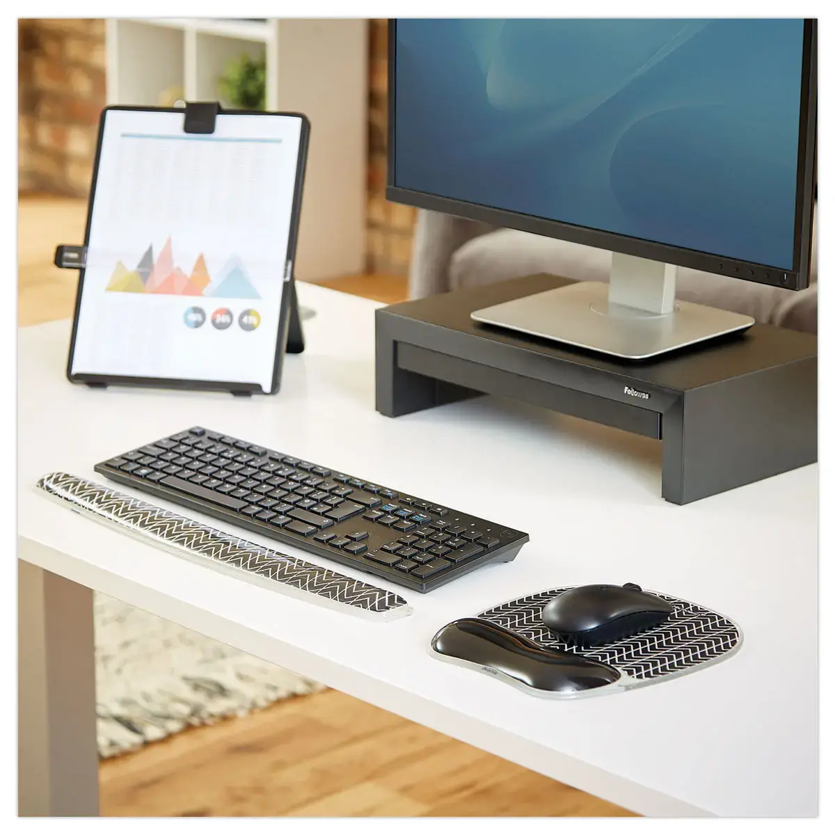 Tapis de souris gel - Motifs chevrons - Fellowes photo du produit