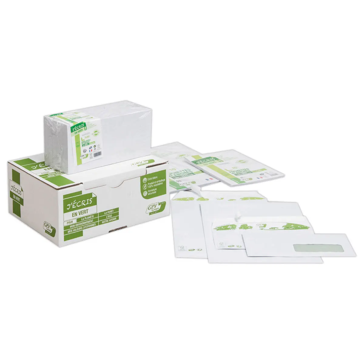 200 Enveloppes blanches recyclées - C6 - GPV GREEN RECYCLE STANDARD photo du produit