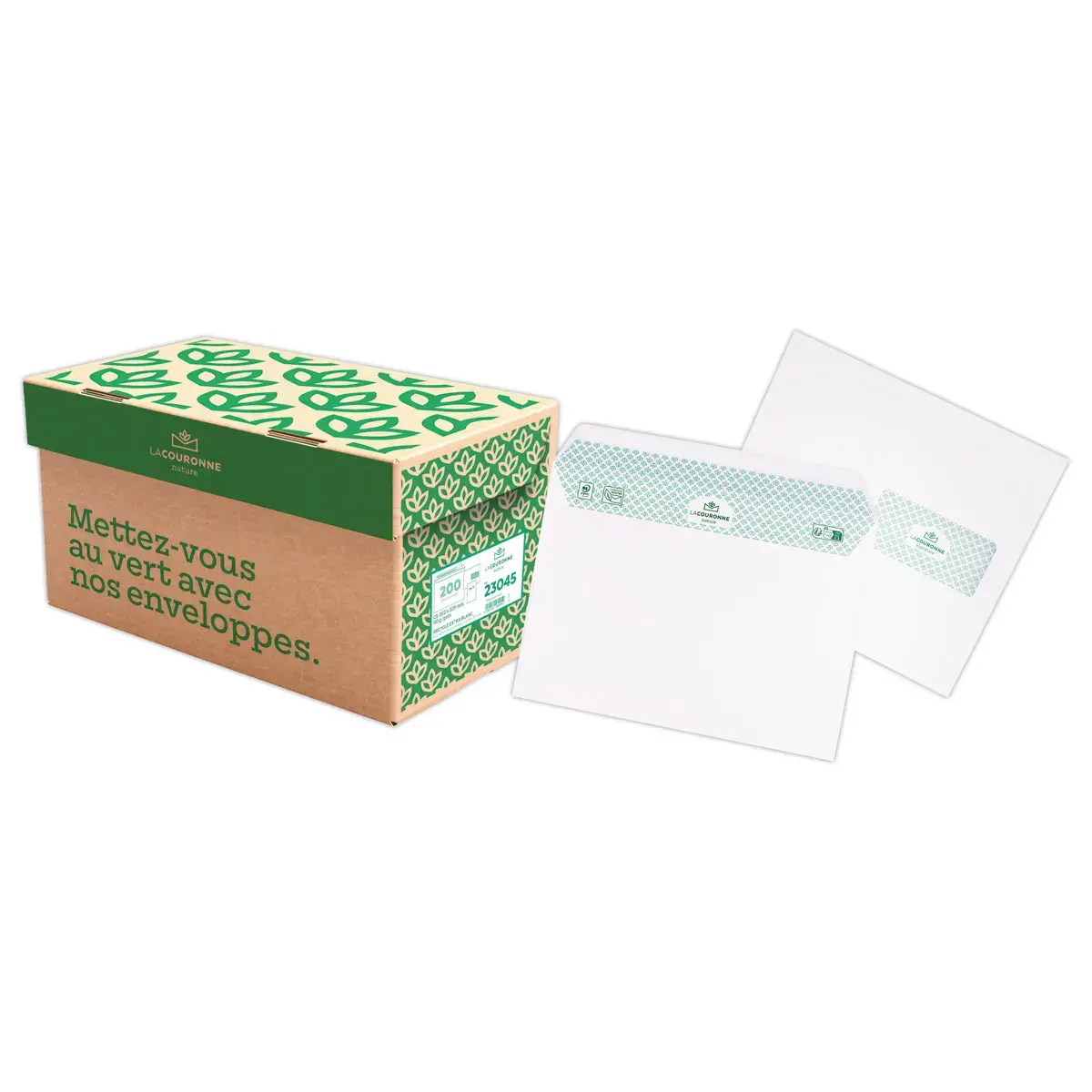 200 Enveloppes C5 blanches recycl&eacute;es 80gr/m&sup2; bande protec fen&ecirc;tre 45x100 photo du produit