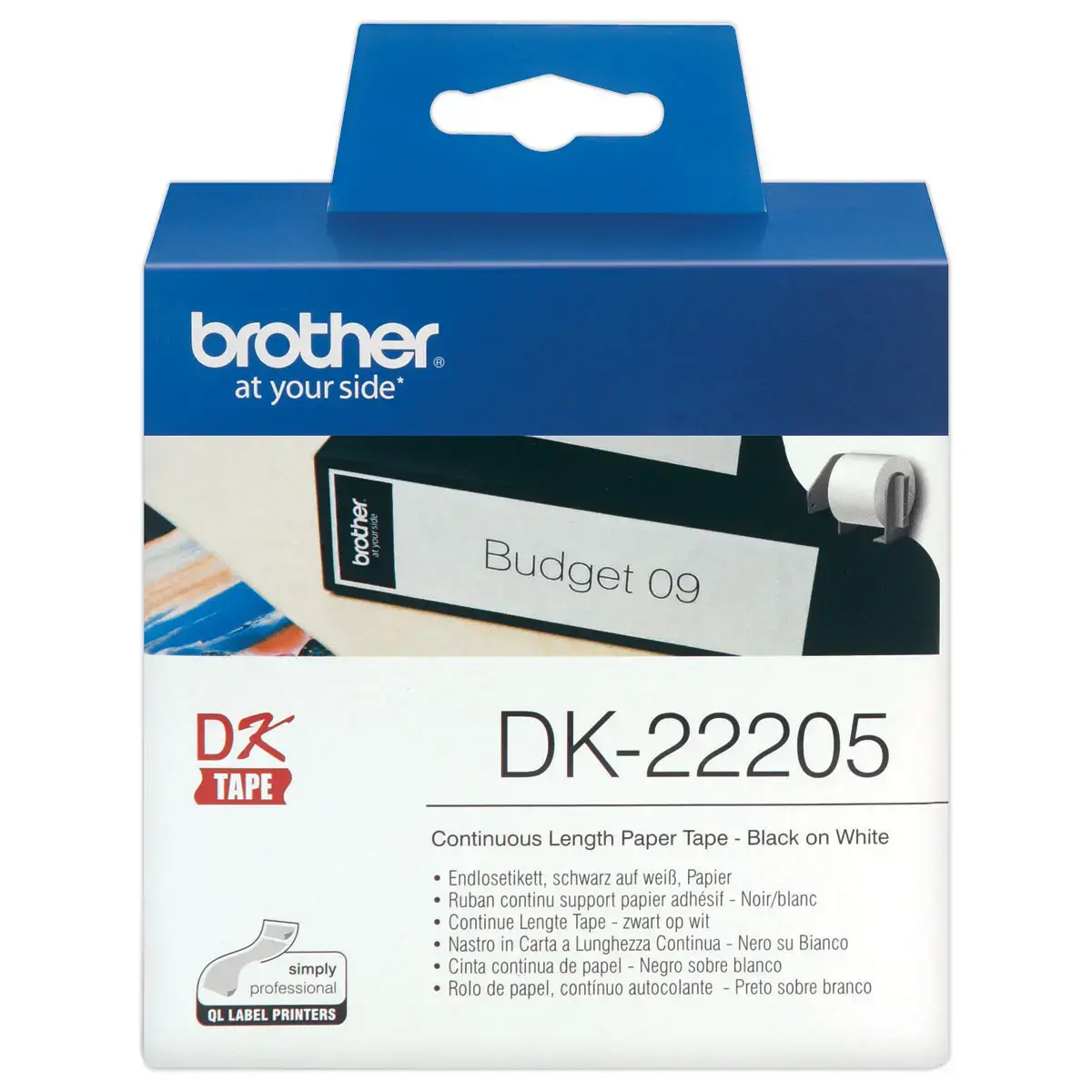 Rouleau d'étiquettes QL Brother 62 mm x 30 m DK22205 photo du produit