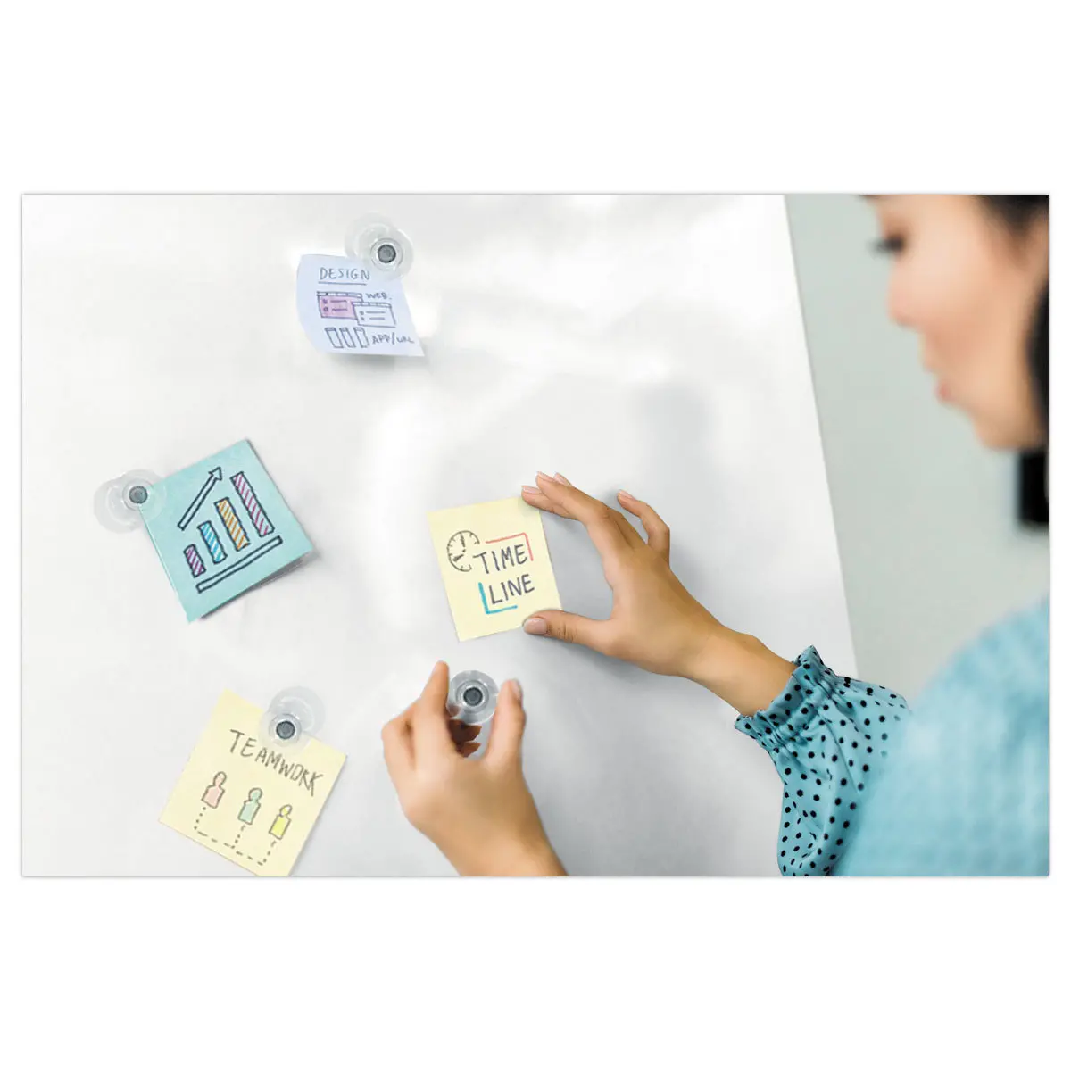 4 Aimants pour tableaux blancs - 32 mm de diam&egrave;tre - NOBO photo du produit