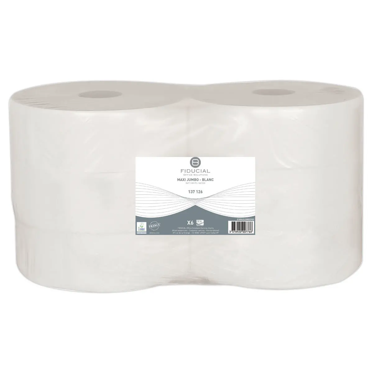 6 Rouleaux de papier toilette Maxi Jumbo - FIDUCIAL photo du produit