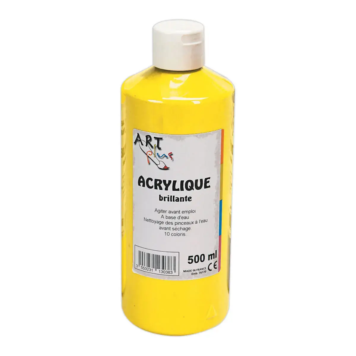 Flacon de gouache acrylique - 500 ml - Jaune - Art Plus photo du produit