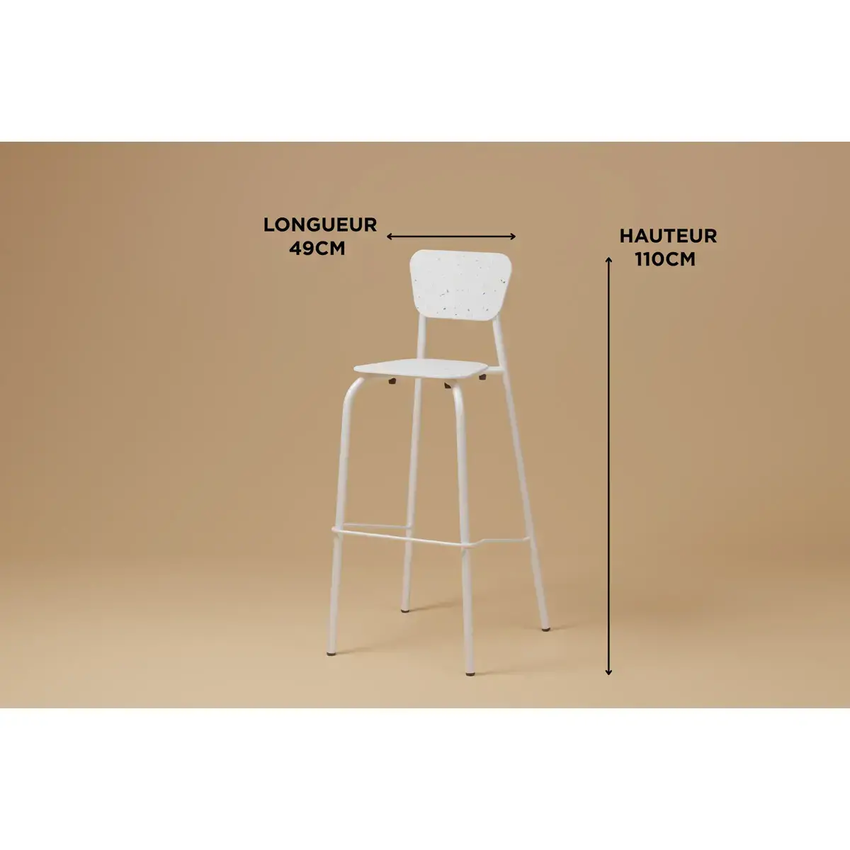 Tabouret haut MAHAUT d&eacute;cor FLOREAL mont&eacute; photo du produit