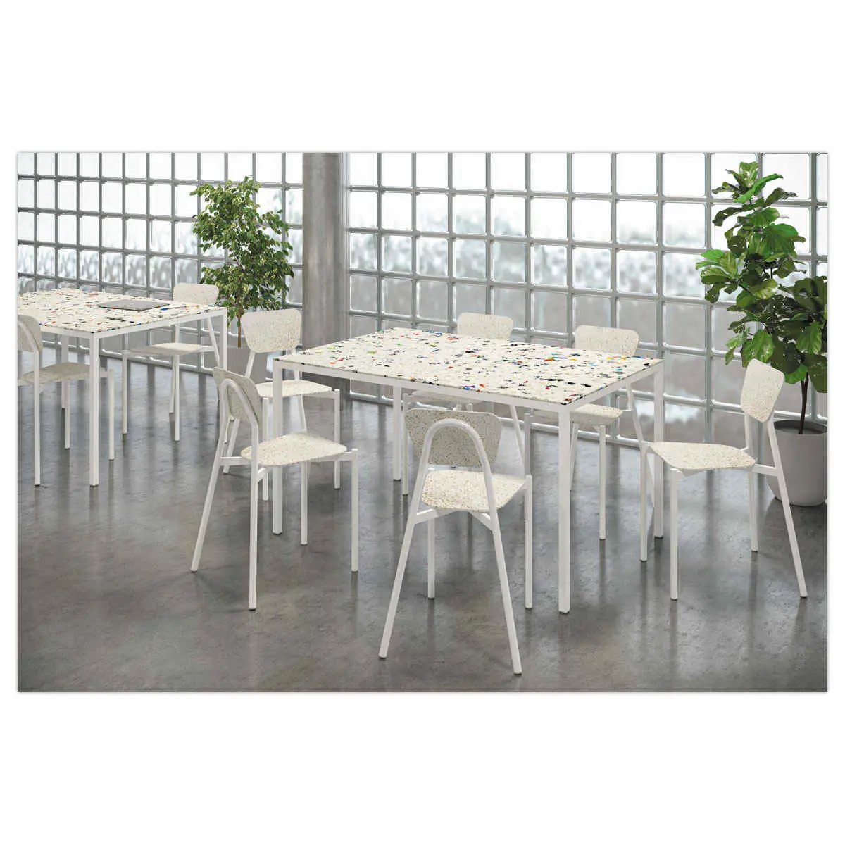 Table rectangulaire 140x90 cm MAHAUT décore FLOREAL recyclée photo du produit