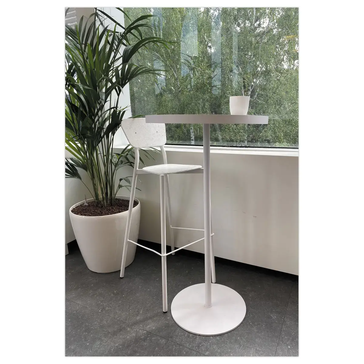Table haute H110 recycl&eacute;e MAHAUT  &oslash;64mm d&eacute;cor FLOREAL photo du produit
