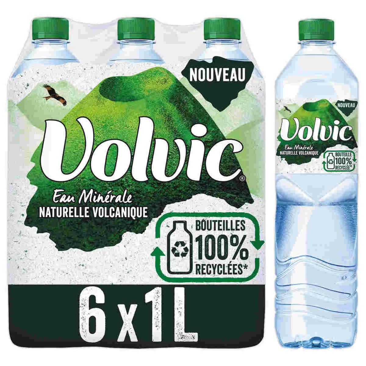 6 Bouteilles Volvic PET 1 litre photo du produit