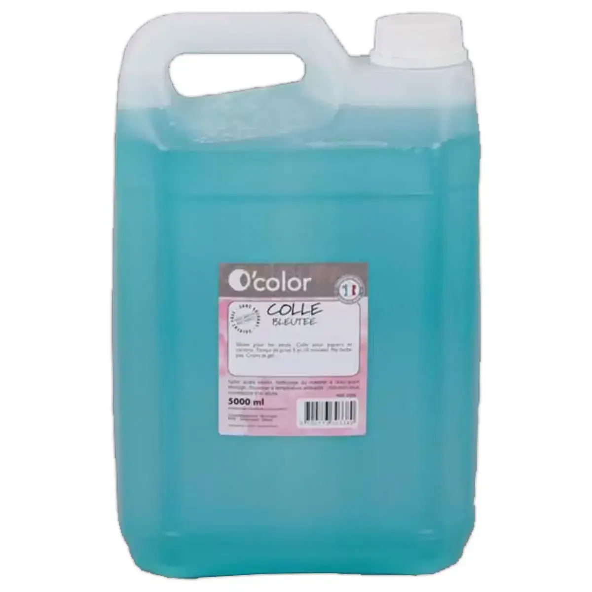 Colle liquide lavable &agrave; l'eau - 5 L - Bleu - O'Color photo du produit