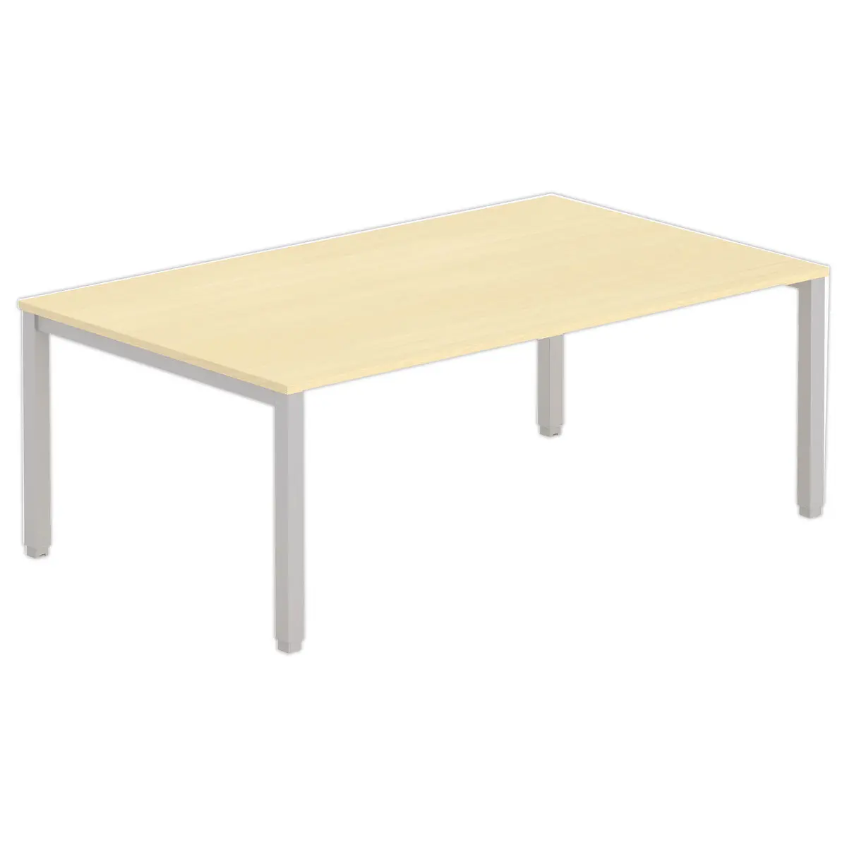 Table modulaire rectangulaire 200 x 120 h&ecirc;tre/ alu photo du produit