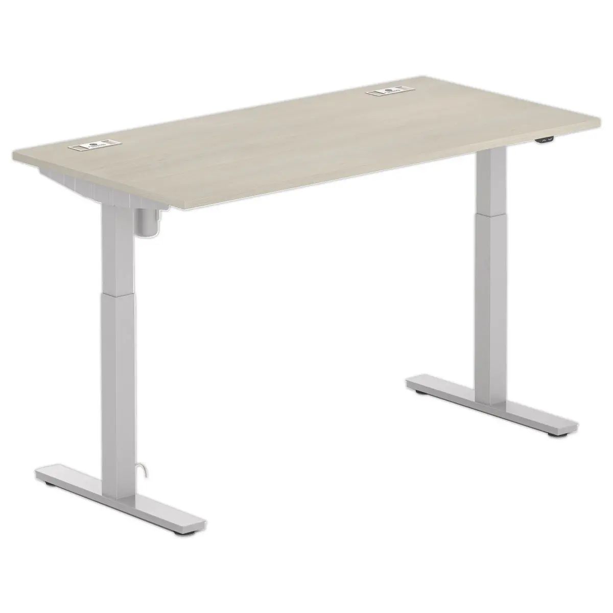 Bureau BERNE &eacute;lectrique 160 x 80 acacia/alu boitier simple photo du produit