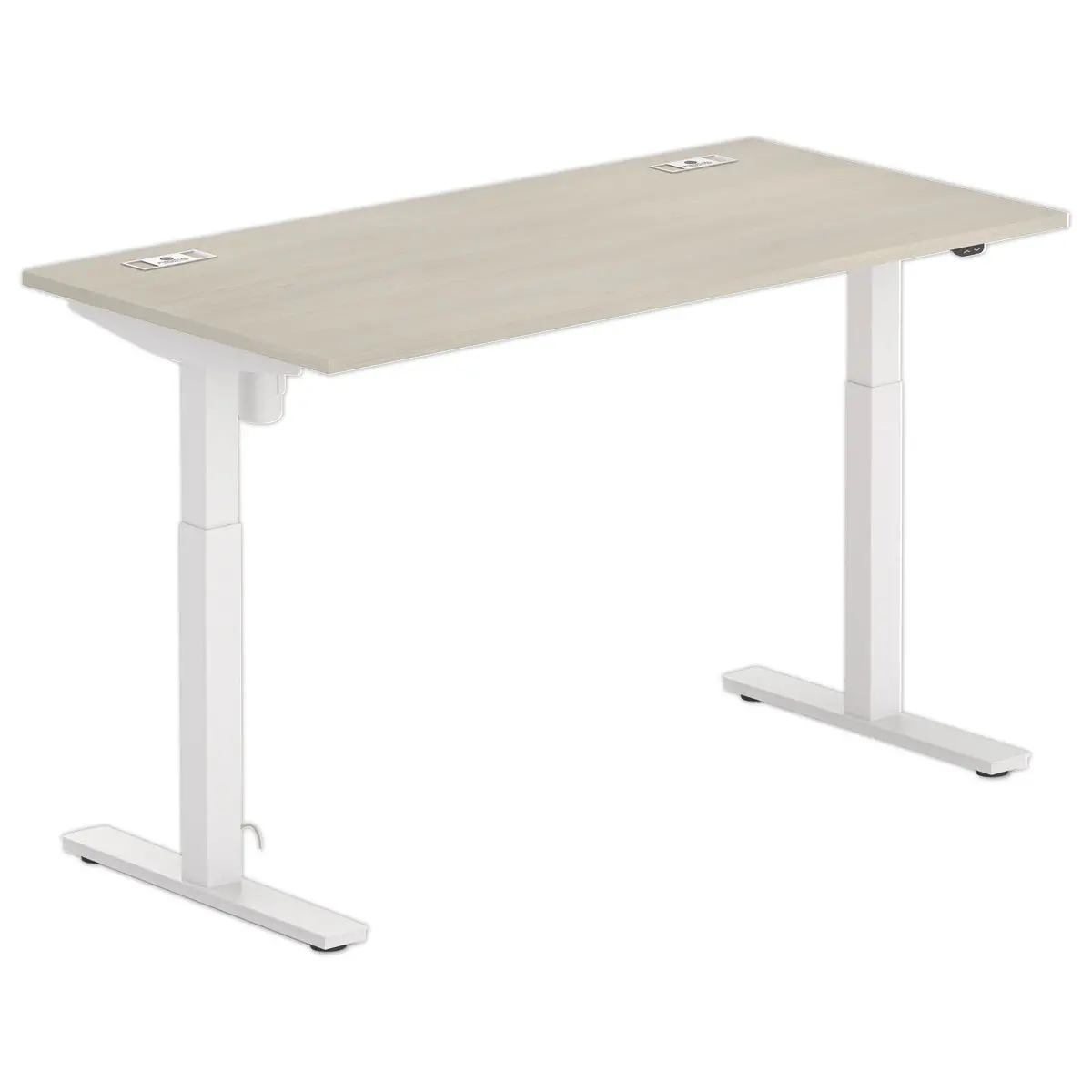 Bureau BERNE &eacute;lectrique 160 x 80 acacia/blanc boitier simple photo du produit