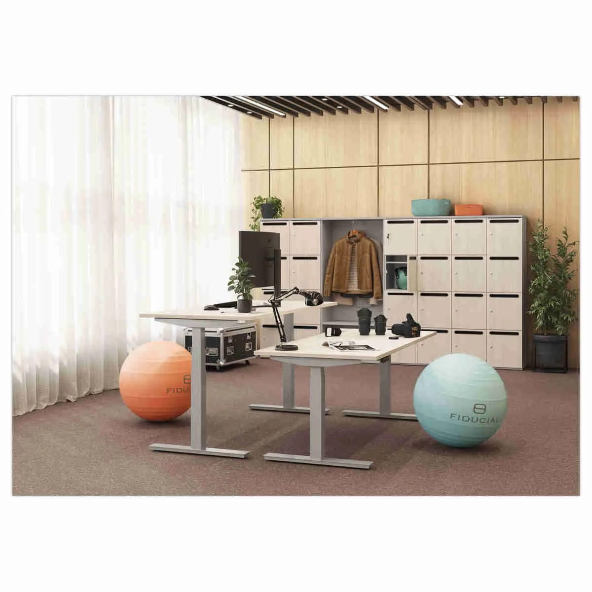 Bureau BERNE &eacute;lectrique 160 x 80 acacia/blanc boitier simple photo du produit