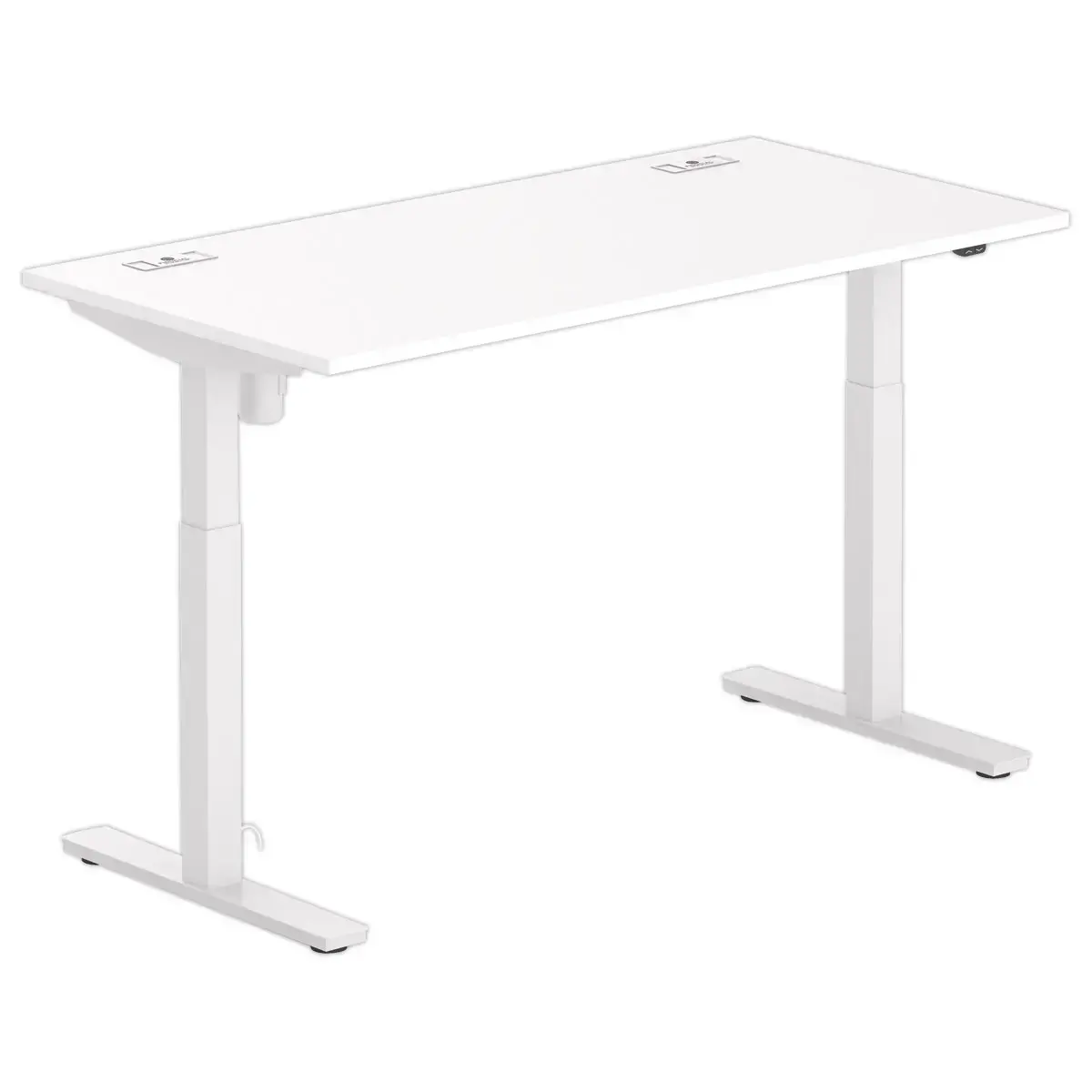 Bureau BERNE électrique 160 x 80 blanc/blanc boitier simple photo du produit