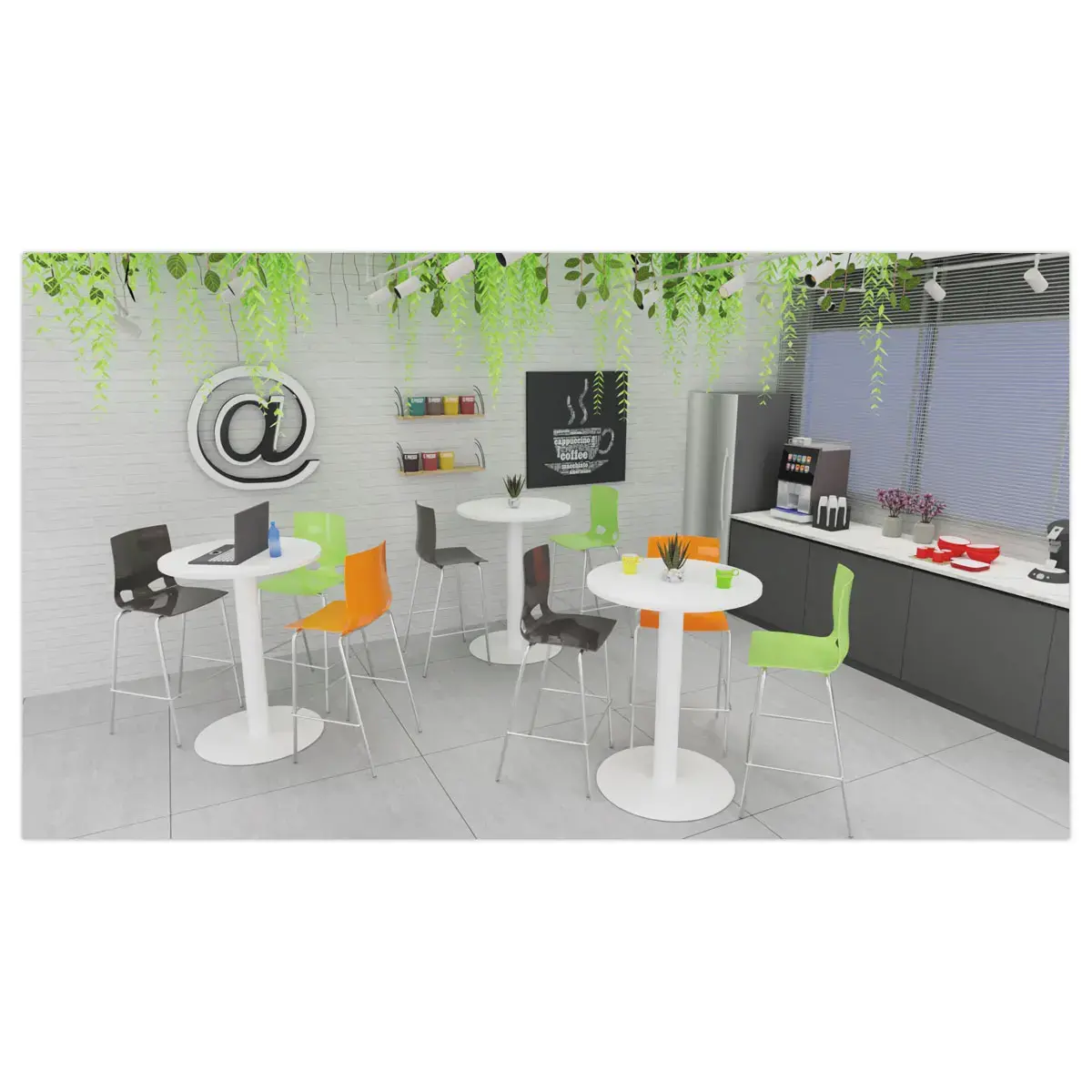 Tabouret haut FONDO HOCKER polypropylène vert photo du produit