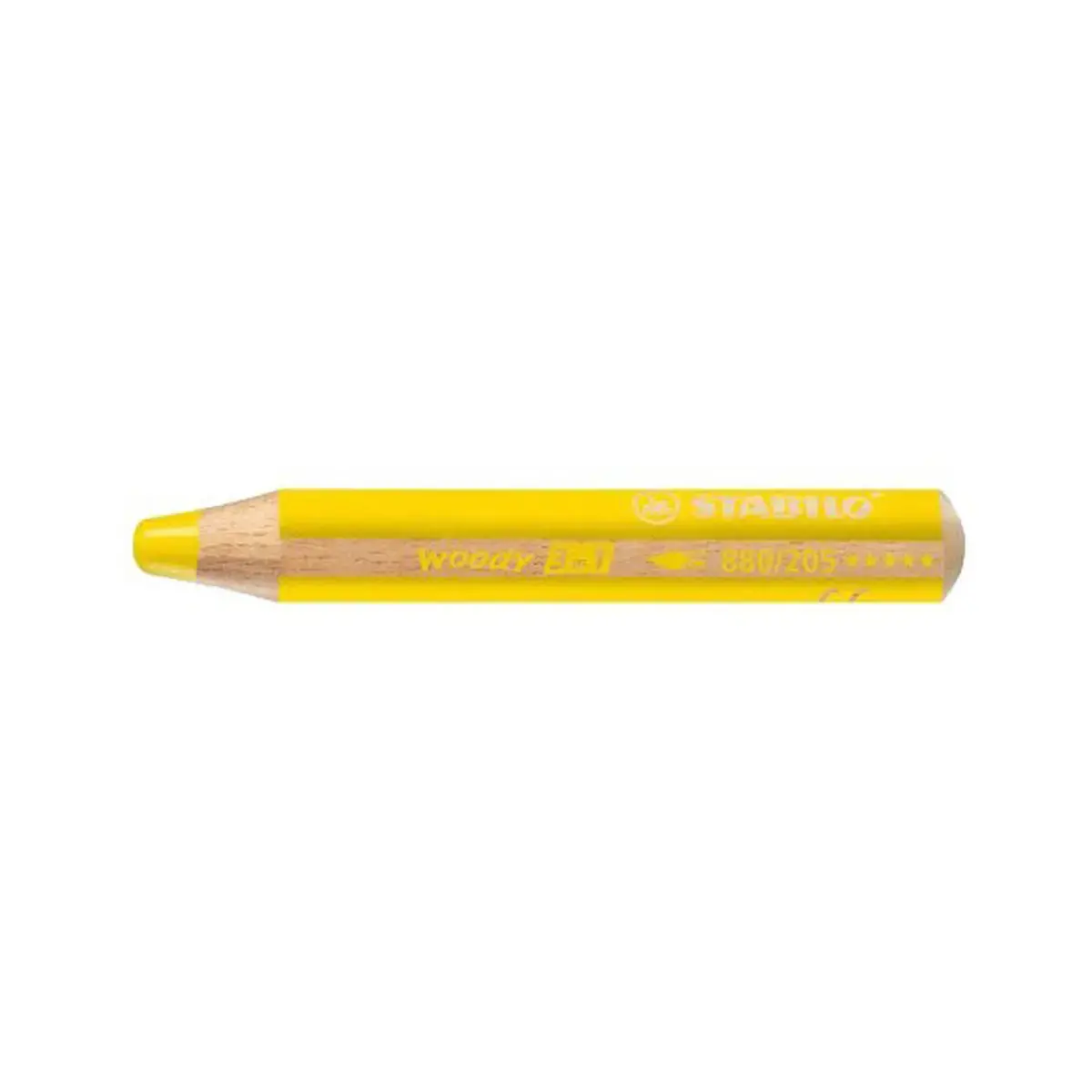 Crayon Woody gros module - Multi-surfaces - Mine 10 mm - Jaune - Stabilo photo du produit