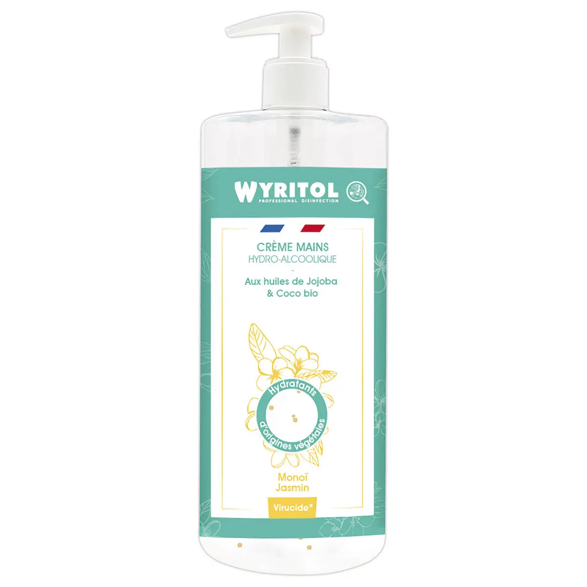 Cr&egrave;me mains hydroalcoolique Mono&iuml; Jasmin 500 ML photo du produit