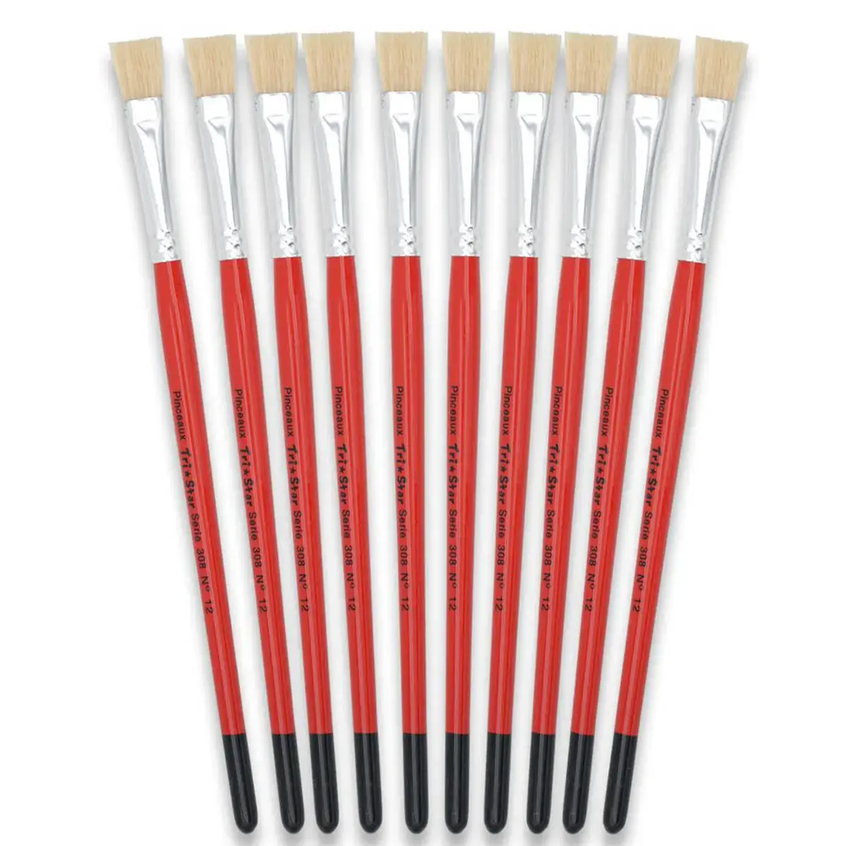 Pinceau plat pour peinture acrylique et huile - En soie - N°12 - OZ International photo du produit