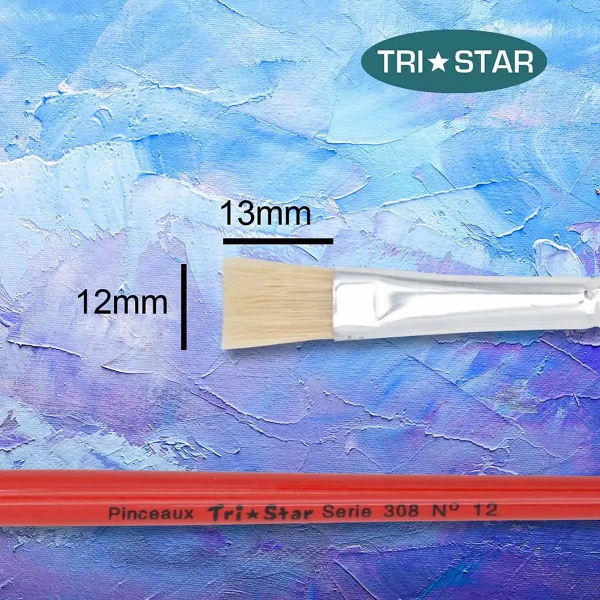Pinceau plat pour peinture acrylique et huile - En soie - N°12 - OZ International photo du produit