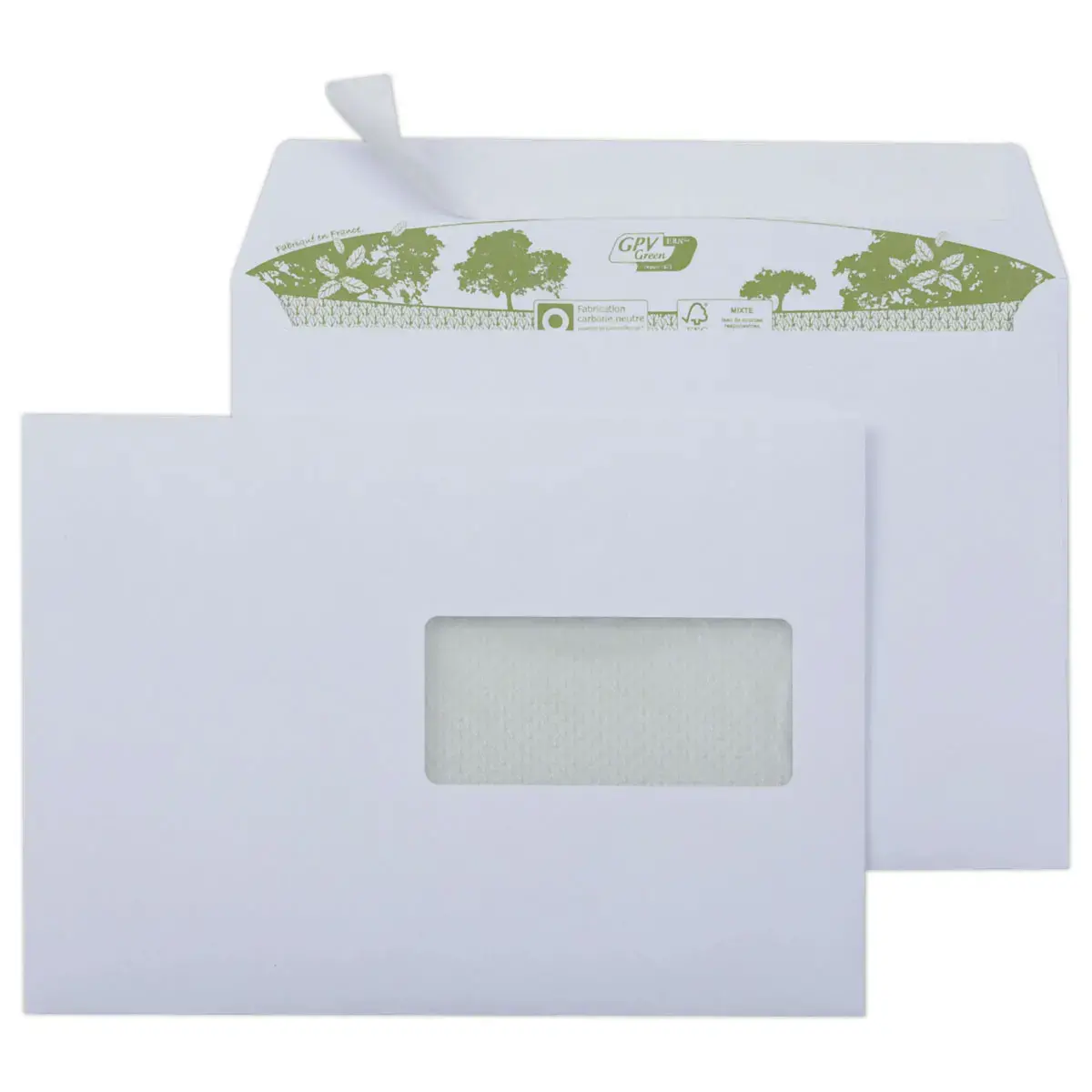 500 Enveloppes blanches bande siliconn&eacute;e 162x229 90G Fen&ecirc;tre 45x100 recycl photo du produit