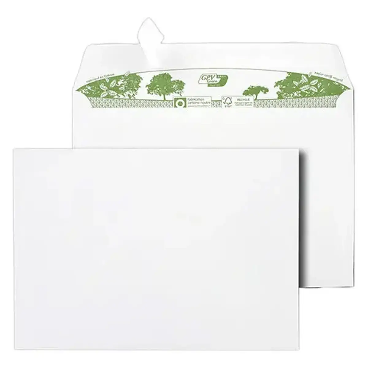 500 Enveloppes blanches bande siliconn&eacute;e 162x229 90G recycl&eacute; photo du produit