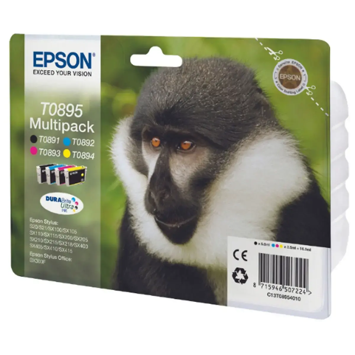4 CARTOUCHES Epson T0895 SINGE N.C.J.M MULTIPACK photo du produit