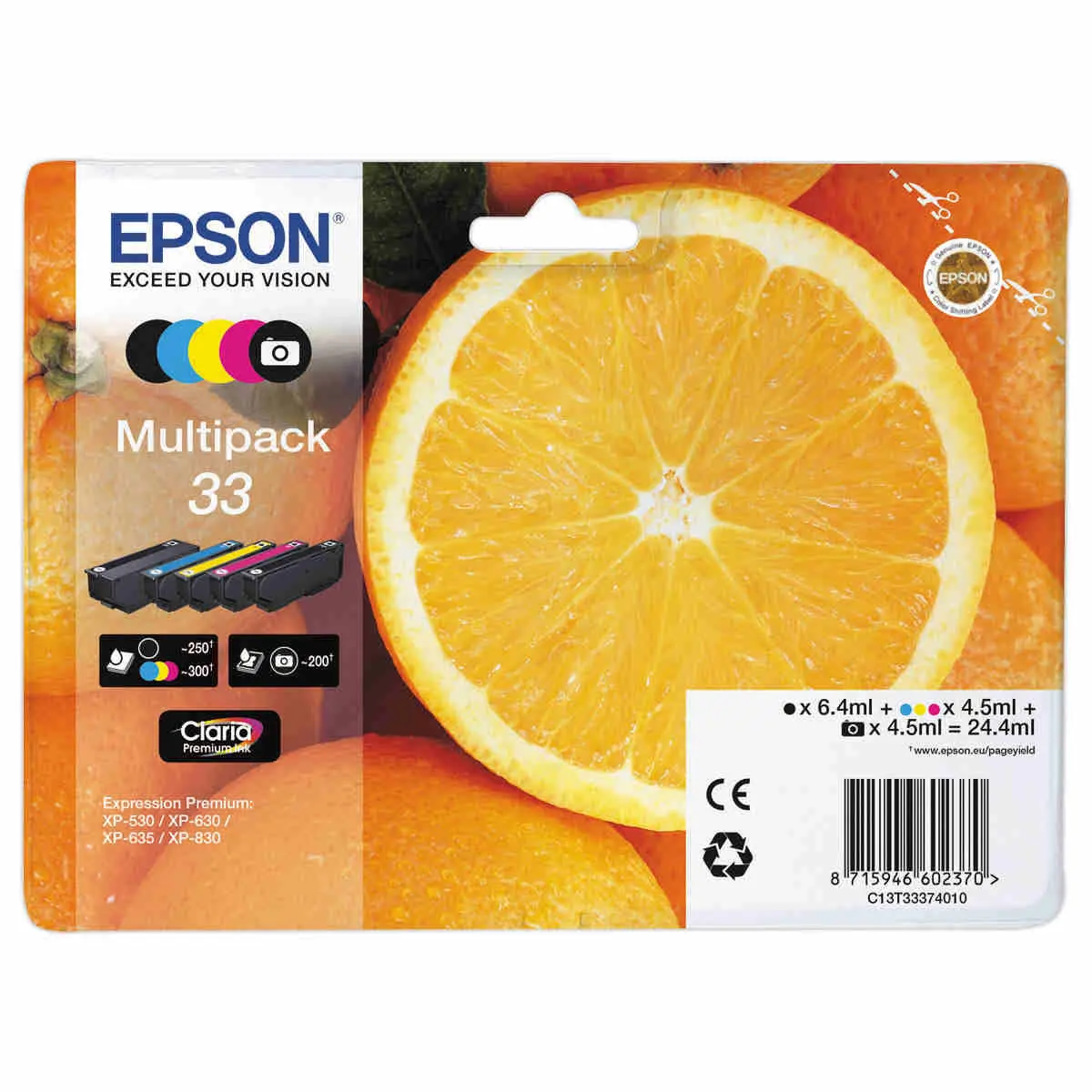 5 Cartouche Epson 33 NR .N PHOTO. C.M.JMULTIPACK photo du produit