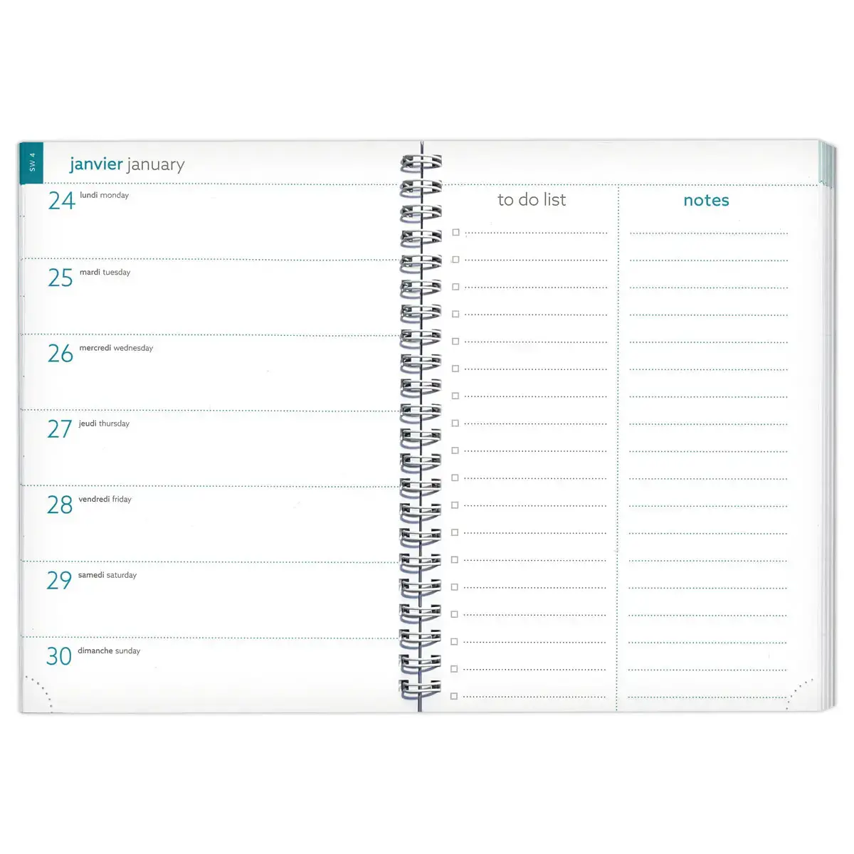 Agenda semainier spirale Mini Labo - 15x21cm - Motif oiseau rose- Janvier à décembre - EXACOMPTA photo du produit