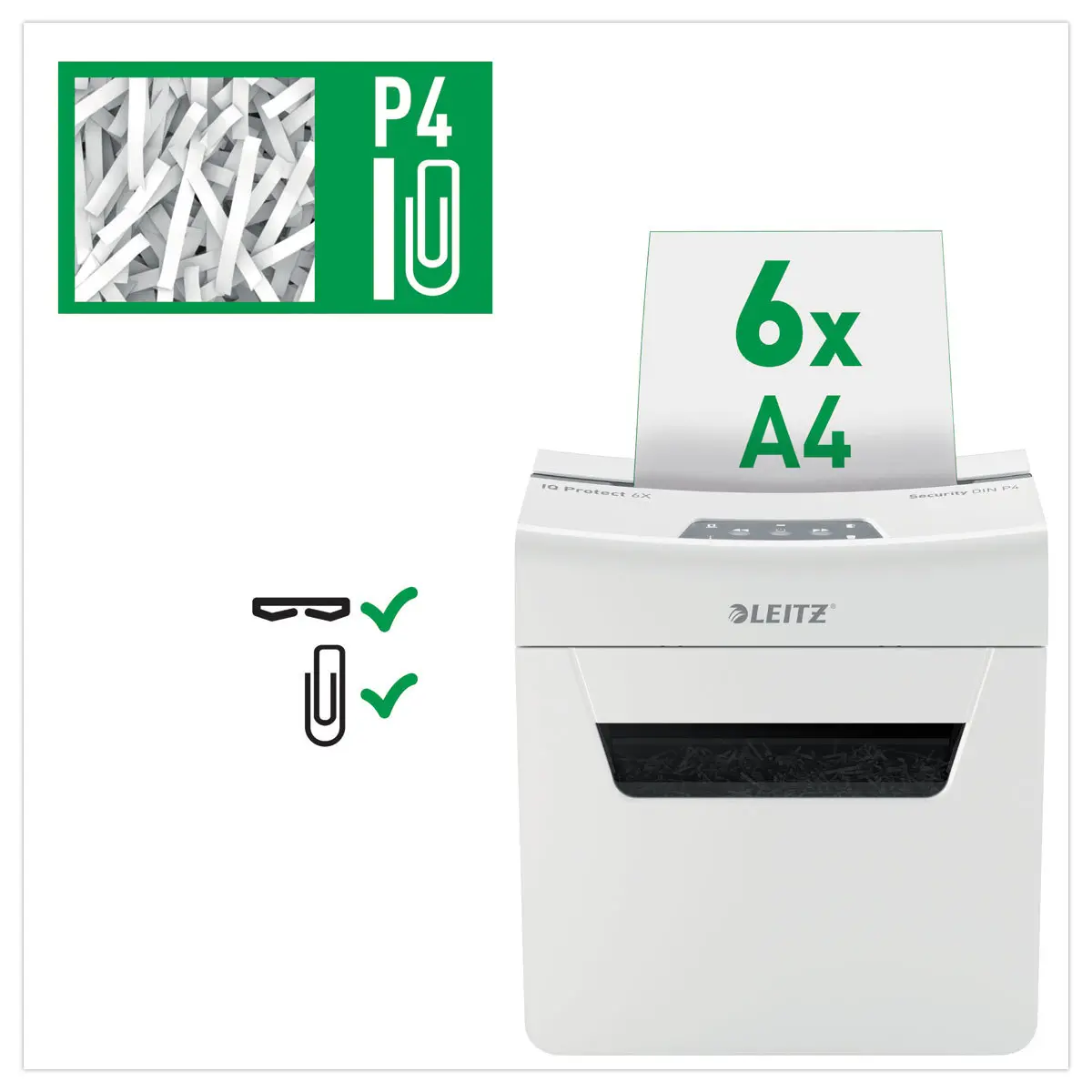 Destructeur IQ Protect 6X - Coupe croisée - 6 feuilles - 10L - LEITZ photo du produit