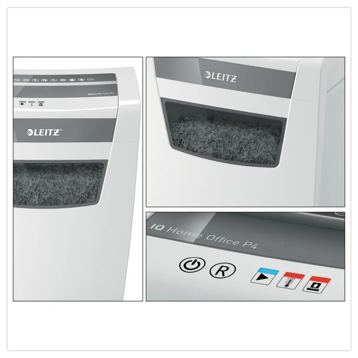 Destructeur de documents IQ Home Office P4 - Coupe crois&eacute;e - 10 feuilles - 23L - Leitz photo du produit