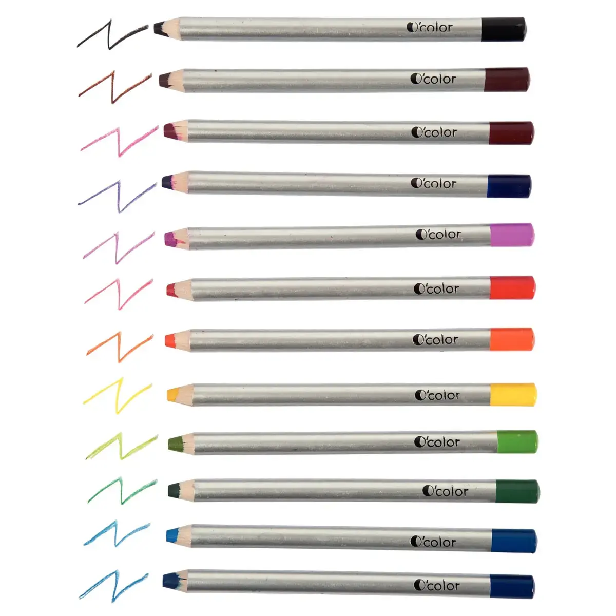 12 Crayons de couleur aquarellables - Coloris assortis - O'Color photo du produit