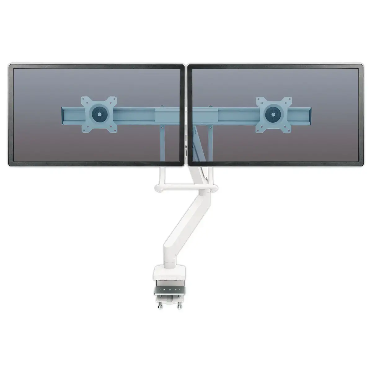 Bras porte-&eacute;crans double &agrave; barre transversale Eppa - Blanc - Fellowes photo du produit