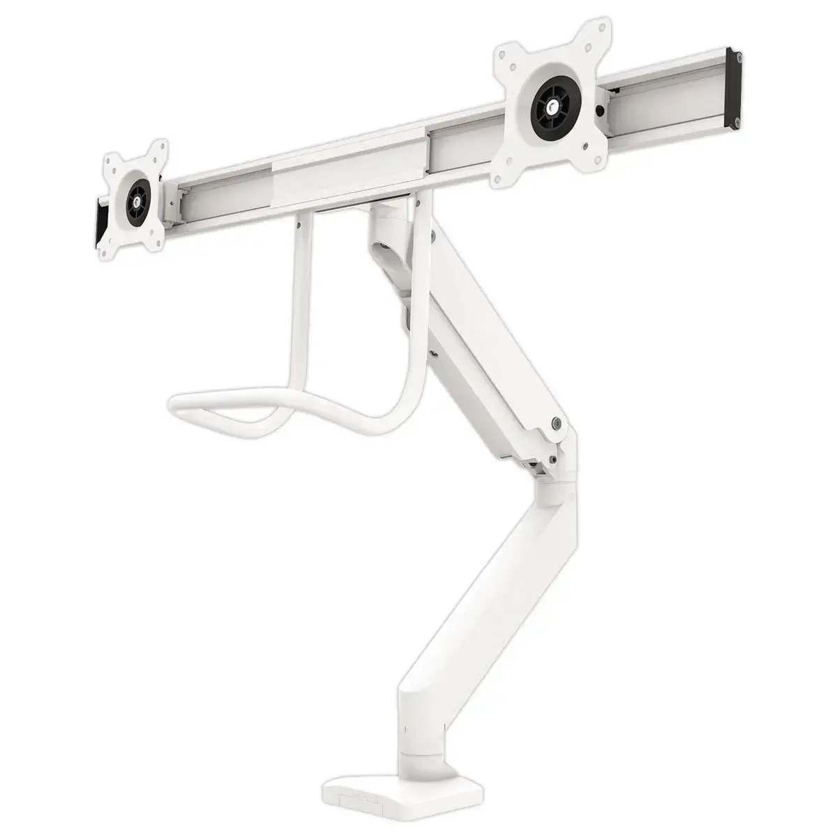 Bras porte-&eacute;crans double &agrave; barre transversale Eppa - Blanc - Fellowes photo du produit