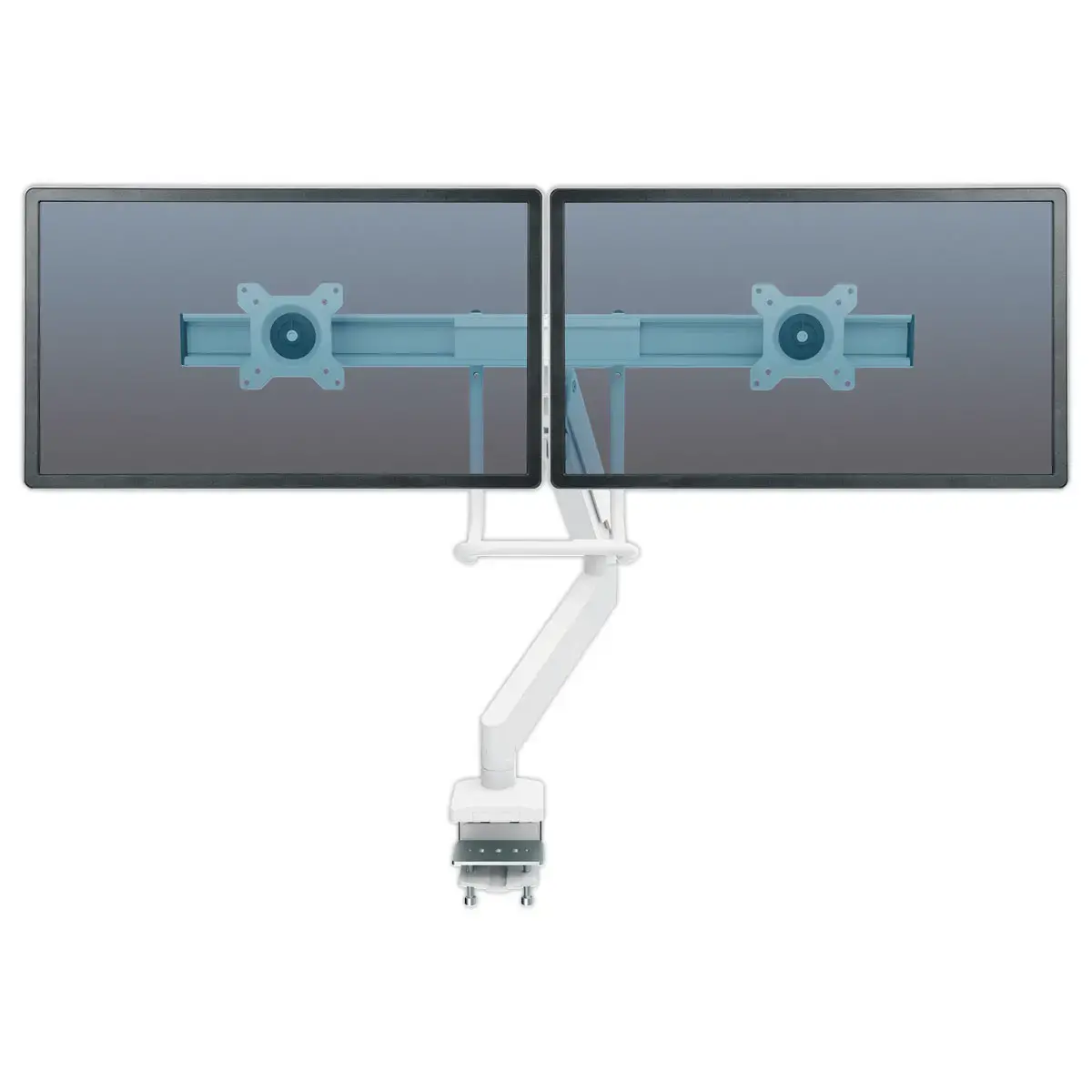 Bras porte-&eacute;crans double &agrave; barre transversale Eppa - Blanc - Fellowes photo du produit