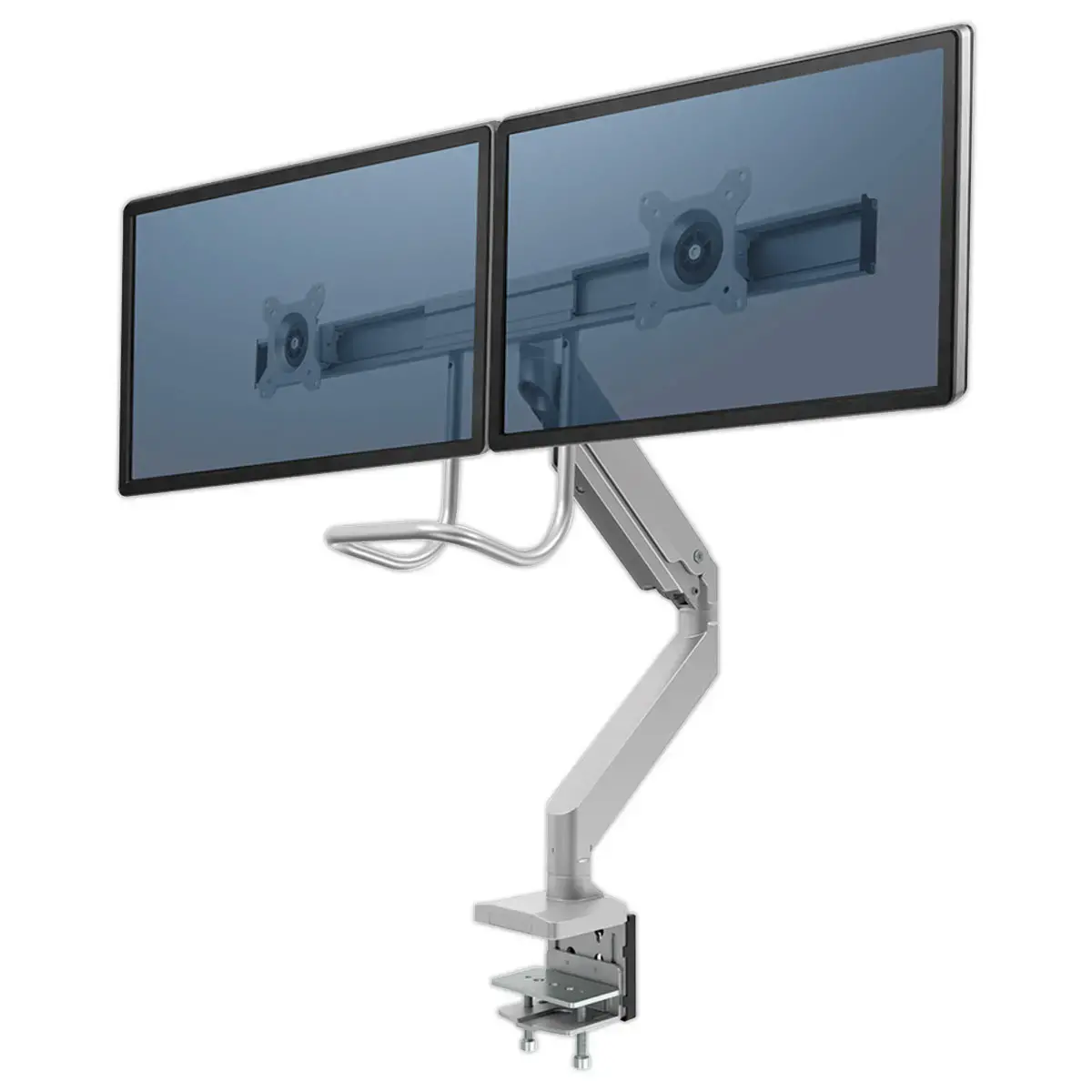 Bras porte-écrans double à barre transversale Eppa - Argent - FELLOWES photo du produit