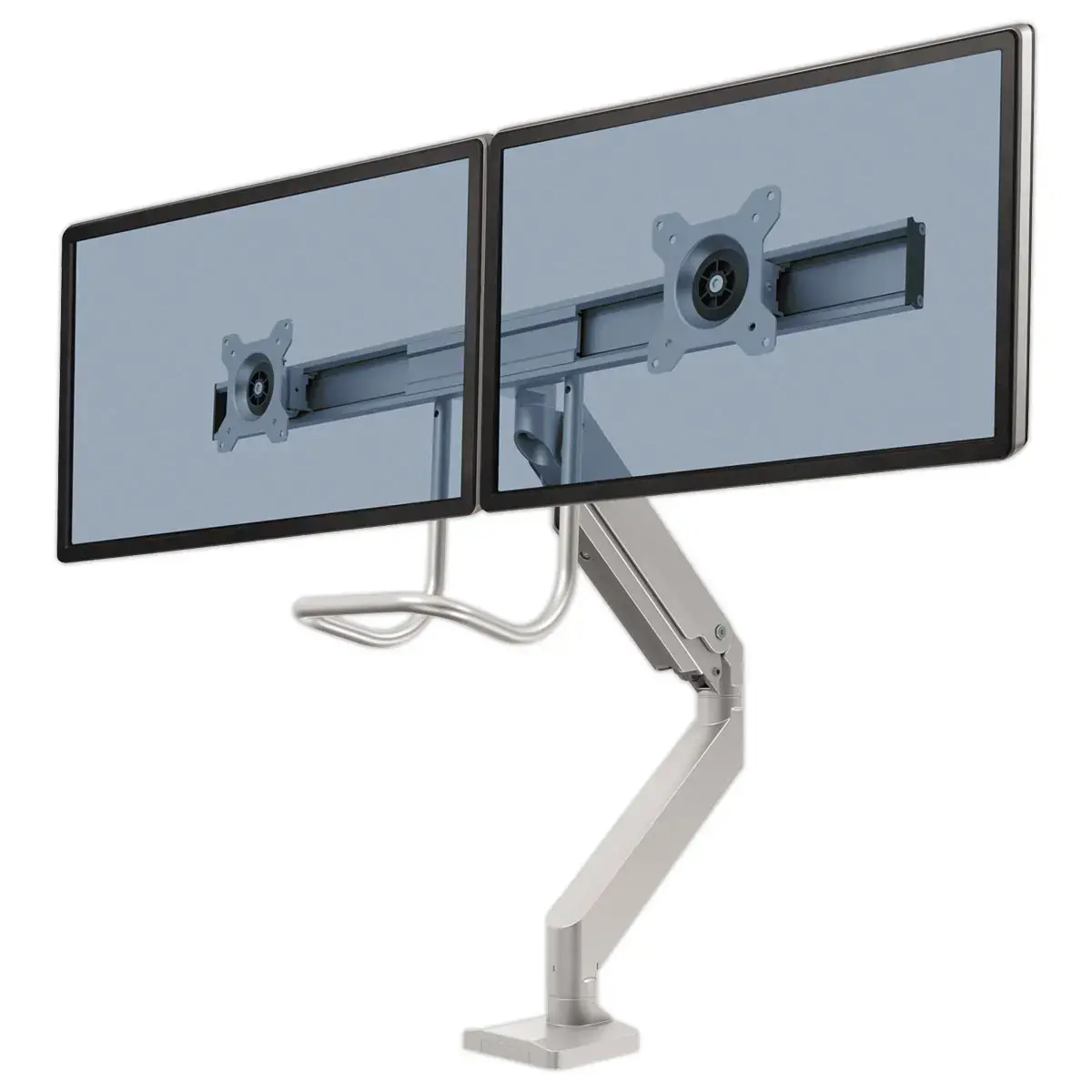 Bras porte-écrans double à barre transversale Eppa - Argent - FELLOWES photo du produit